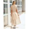 imageSimplee Womens 2025 Summer Boho Maxi Dress V Neck Empire Waist Long Flowy Dresses with PocketsBeige