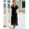 imageSimplee Womens 2025 Summer Boho Maxi Dress V Neck Empire Waist Long Flowy Dresses with PocketsBlack