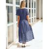 imageSimplee Womens 2025 Summer Boho Maxi Dress V Neck Empire Waist Long Flowy Dresses with PocketsBlue Purple