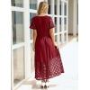 imageSimplee Womens 2025 Summer Boho Maxi Dress V Neck Empire Waist Long Flowy Dresses with PocketsBurgundy