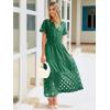 imageSimplee Womens 2025 Summer Boho Maxi Dress V Neck Empire Waist Long Flowy Dresses with PocketsEmerald Green