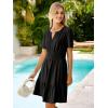 imageSimplee Womens 2025 Summer Mini Dress Eyelet Short Sleeve Cocktail Short Dresses Cute A Line Sun Dress with PocketsBlack