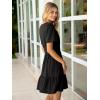 imageSimplee Womens 2025 Summer Mini Dress Eyelet Short Sleeve Cocktail Short Dresses Cute A Line Sun Dress with PocketsBlack