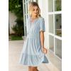 imageSimplee Womens 2025 Summer Mini Dress Eyelet Short Sleeve Cocktail Short Dresses Cute A Line Sun Dress with PocketsBlue