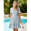 imageSimplee Womens 2025 Summer Mini Dress Eyelet Short Sleeve Cocktail Short Dresses Cute A Line Sun Dress with PocketsBlue