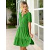 imageSimplee Womens 2025 Summer Mini Dress Eyelet Short Sleeve Cocktail Short Dresses Cute A Line Sun Dress with PocketsGreen