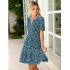 imageSimplee Womens 2025 Summer Mini Dress Eyelet Short Sleeve Cocktail Short Dresses Cute A Line Sun Dress with PocketsGreen Floral