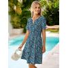 imageSimplee Womens 2025 Summer Mini Dress Eyelet Short Sleeve Cocktail Short Dresses Cute A Line Sun Dress with PocketsGreen Floral