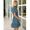 imageSimplee Womens 2025 Summer Mini Dress Eyelet Short Sleeve Cocktail Short Dresses Cute A Line Sun Dress with PocketsGreen Floral