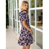 imageSimplee Womens 2025 Summer Mini Dress Eyelet Short Sleeve Cocktail Short Dresses Cute A Line Sun Dress with PocketsNavy Floral