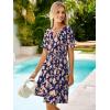 imageSimplee Womens 2025 Summer Mini Dress Eyelet Short Sleeve Cocktail Short Dresses Cute A Line Sun Dress with PocketsNavy Floral