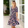 imageSimplee Womens 2025 Summer Mini Dress Eyelet Short Sleeve Cocktail Short Dresses Cute A Line Sun Dress with PocketsNavy Floral
