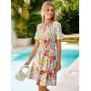 imageSimplee Womens 2025 Summer Mini Dress Eyelet Short Sleeve Cocktail Short Dresses Cute A Line Sun Dress with PocketsPink Floral