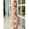 imageSimplee Womens 2025 Summer Mini Dress Eyelet Short Sleeve Cocktail Short Dresses Cute A Line Sun Dress with PocketsPink Floral