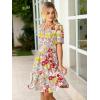 imageSimplee Womens 2025 Summer Mini Dress Eyelet Short Sleeve Cocktail Short Dresses Cute A Line Sun Dress with PocketsPink Floral