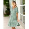 imageSimplee Womens 2025 Summer Mini Dress Eyelet Short Sleeve Cocktail Short Dresses Cute A Line Sun Dress with PocketsSage Green