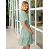 imageSimplee Womens 2025 Summer Mini Dress Eyelet Short Sleeve Cocktail Short Dresses Cute A Line Sun Dress with PocketsSage Green