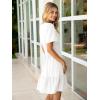 imageSimplee Womens 2025 Summer Mini Dress Eyelet Short Sleeve Cocktail Short Dresses Cute A Line Sun Dress with PocketsWhite
