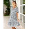 imageSimplee Womens 2025 Summer Mini Dress Eyelet Short Sleeve Cocktail Short Dresses Cute A Line Sun Dress with PocketsWhite Floral
