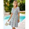 imageSimplee Womens 2025 Summer Mini Dress Eyelet Short Sleeve Cocktail Short Dresses Cute A Line Sun Dress with PocketsWhite Floral