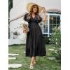 imageAmegoya Womens Casual Short Sleeve V Neck Floral Maxi Dresses Boho Beach Photoshoot Flowy Ruffle Long Dress3blacknew