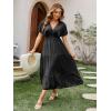 imageAmegoya Womens Casual Short Sleeve V Neck Floral Maxi Dresses Boho Beach Photoshoot Flowy Ruffle Long Dress3blacknew