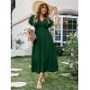 imageAmegoya Womens Casual Short Sleeve V Neck Floral Maxi Dresses Boho Beach Photoshoot Flowy Ruffle Long Dress3dark Green