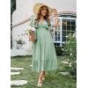 imageAmegoya Womens Casual Short Sleeve V Neck Floral Maxi Dresses Boho Beach Photoshoot Flowy Ruffle Long Dress3greennew