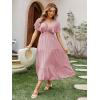 imageAmegoya Womens Casual Short Sleeve V Neck Floral Maxi Dresses Boho Beach Photoshoot Flowy Ruffle Long Dress3pinknew