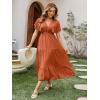 imageAmegoya Womens Casual Short Sleeve V Neck Floral Maxi Dresses Boho Beach Photoshoot Flowy Ruffle Long Dress3pumpkin Colornew