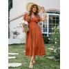 imageAmegoya Womens Casual Short Sleeve V Neck Floral Maxi Dresses Boho Beach Photoshoot Flowy Ruffle Long Dress3pumpkin Colornew