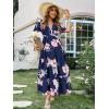 imageAmegoya Womens Casual Short Sleeve V Neck Floral Maxi Dresses Boho Beach Photoshoot Flowy Ruffle Long Dress4navy Blue Floral