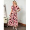 imageAmegoya Womens Casual Short Sleeve V Neck Floral Maxi Dresses Boho Beach Photoshoot Flowy Ruffle Long Dress4pink Floral