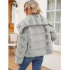 imageSimplee Apparel Womens Faux Fur Coat Fleece Cropped Jacket Long Sleeve Fur Coats Warm Winter Jackets 2025Grey