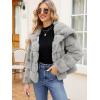imageSimplee Apparel Womens Faux Fur Coat Fleece Cropped Jacket Long Sleeve Fur Coats Warm Winter Jackets 2025Grey