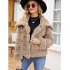 imageSimplee Apparel Womens Faux Fur Coat Fleece Cropped Jacket Long Sleeve Fur Coats Warm Winter Jackets 2025Light Khaki