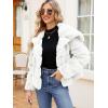 imageSimplee Apparel Womens Faux Fur Coat Fleece Cropped Jacket Long Sleeve Fur Coats Warm Winter Jackets 2025White