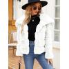 imageSimplee Apparel Womens Faux Fur Coat Fleece Cropped Jacket Long Sleeve Fur Coats Warm Winter Jackets 2025White