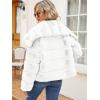 imageSimplee Apparel Womens Faux Fur Coat Fleece Cropped Jacket Long Sleeve Fur Coats Warm Winter Jackets 2025White