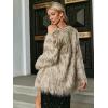 imageSimplee Apparel Womens Long Sleeve Fluffy Faux Fur Warm CoatBeige
