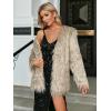 imageSimplee Apparel Womens Long Sleeve Fluffy Faux Fur Warm CoatBeige