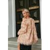 imageSimplee Apparel Womens Long Sleeve Fluffy Faux Fur Warm CoatBeigepink