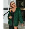 imageSimplee Apparel Womens Long Sleeve Fluffy Faux Fur Warm CoatGreen