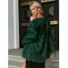 imageSimplee Apparel Womens Long Sleeve Fluffy Faux Fur Warm CoatGreen