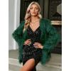 imageSimplee Apparel Womens Long Sleeve Fluffy Faux Fur Warm CoatGreen