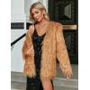 imageSimplee Apparel Womens Long Sleeve Fluffy Faux Fur Warm CoatKhaki
