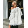 imageSimplee Apparel Womens Long Sleeve Fluffy Faux Fur Warm CoatWhite