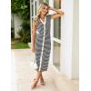 imageSimplee Women Button Striped Summer Dress Knit Casual Cap Sleeve VNeck Midi Comfy Travel Dresses 2025 TrendyBlack