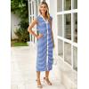 imageSimplee Women Button Striped Summer Dress Knit Casual Cap Sleeve VNeck Midi Comfy Travel Dresses 2025 TrendyBlue