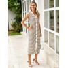 imageSimplee Women Button Striped Summer Dress Knit Casual Cap Sleeve VNeck Midi Comfy Travel Dresses 2025 TrendyCoffee